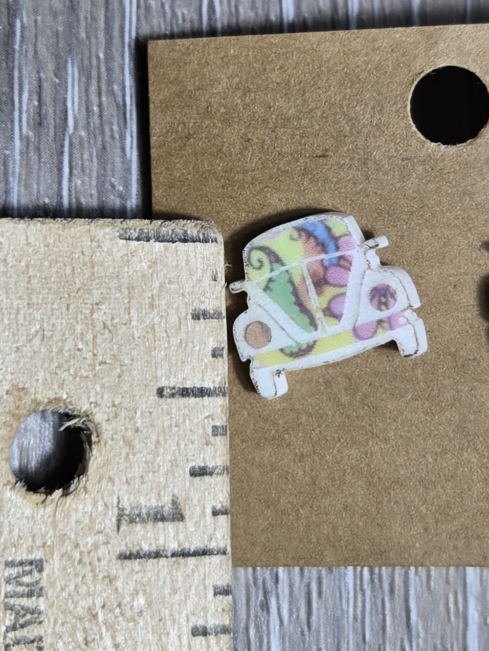 VW Hippy Car Stud Earrings - Picture 4 of 5